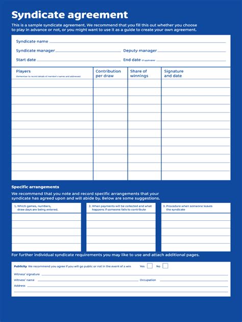 national lottery syndicate form|euromillions lottery syndicate agreement.